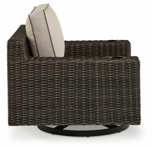 Coastline Bay - Brown - Swivel Lounge W/ Cushion - Image 8