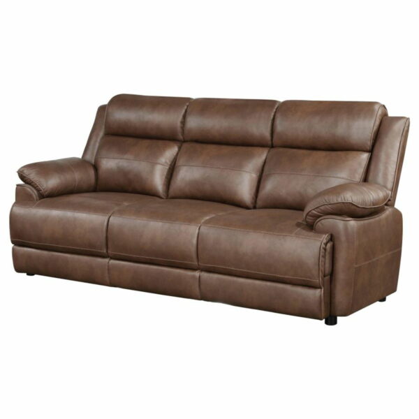 Ellington - Upholstered Padded Arm Sofa - Dark Brown - Image 4