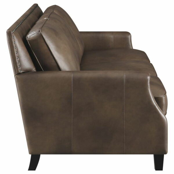 Leaton - Upholstered Recessed Arms Sofa - Brown Sugar - Image 5