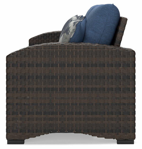 Windglow - Blue / Brown - Loveseat With Cushion - Image 8