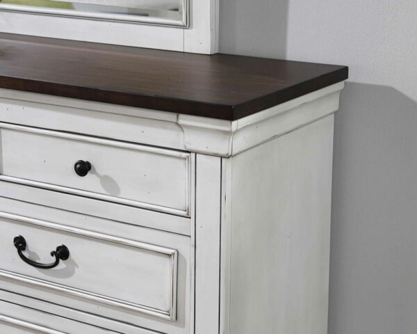 Hillcrest - 9-drawer Dresser With Mirror - Dark Rum And White - Image 7