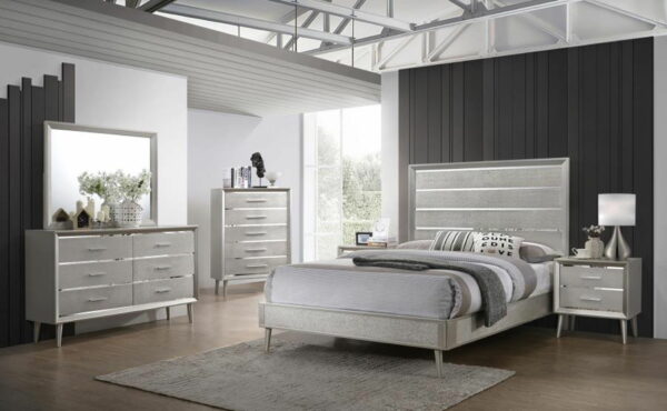 Ramon - 6-Drawer Dresser With Mirror - Metallic Sterling - Image 9