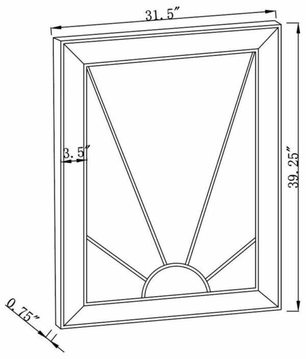 Calixte - Rectangular Wall Mirror - Champagne And Gray - Image 5