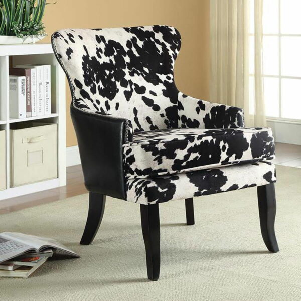 Trea - Cowhide Print Accent Chair - Black And White - Image 2