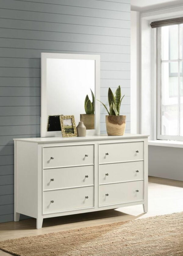 Selena - 6-drawer Dresser With Mirror - Cream White - Image 2