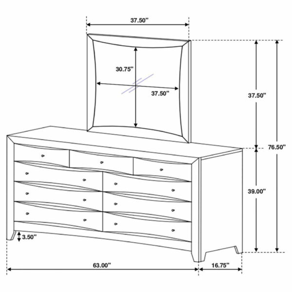 Phoenix - 9-drawer Dresser With Mirror - Deep Cappuccino - Image 4