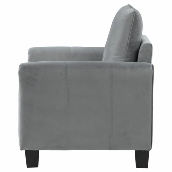 Davis - Upholstered Rolled Arm Accent Chair - Grey - Image 3