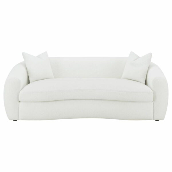 Isabella - Upholstered Tight Back Sofa - White - Image 2