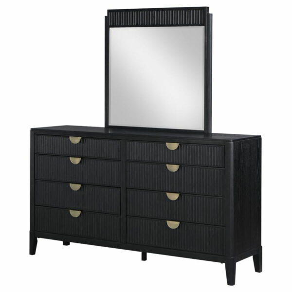 Brookmead - 8-drawer Bedroom Dresser With Mirror - Black - Image 3