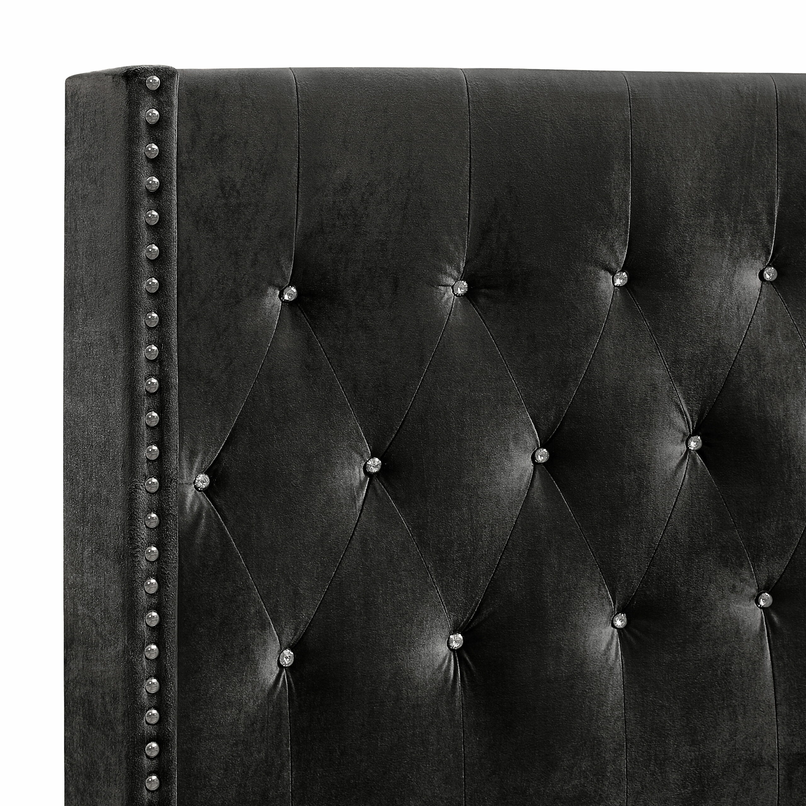 B3365-415-Huxley - 4/6 Full Headboard, Footboard And Slats - Black - Image 3