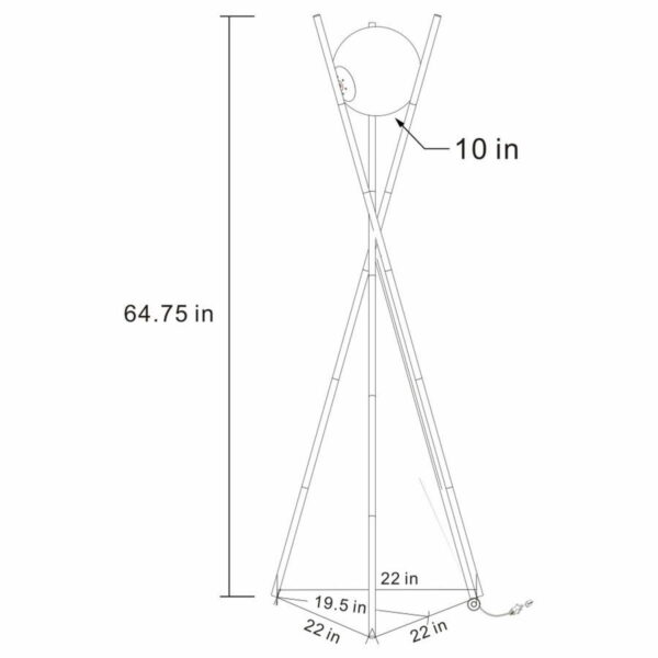 Yamileth - Tripod Floor Lamp - Gold - Image 3