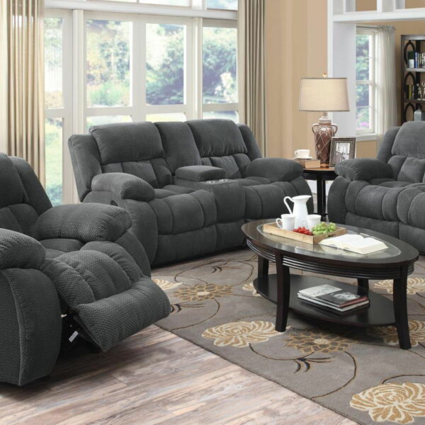 Weissman - Motion Loveseat With Console - Charcoal - Image 6