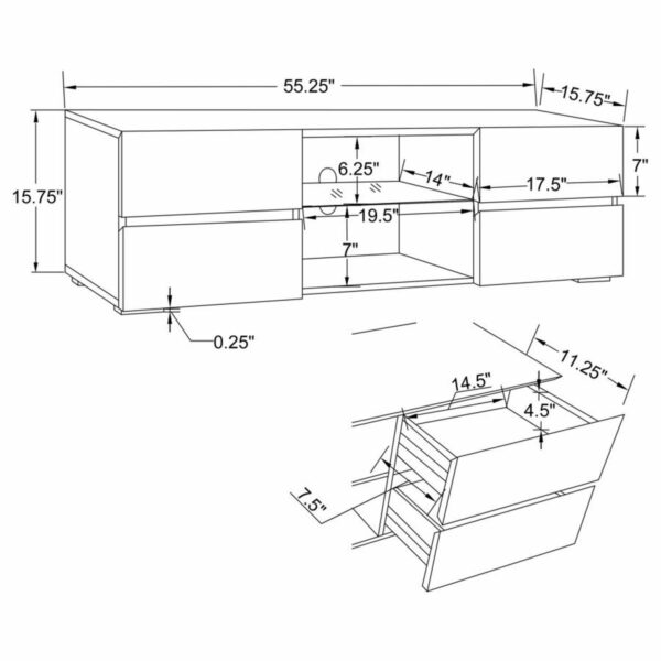 Galvin - 4-Drawer TV Console Glossy - White - Image 2