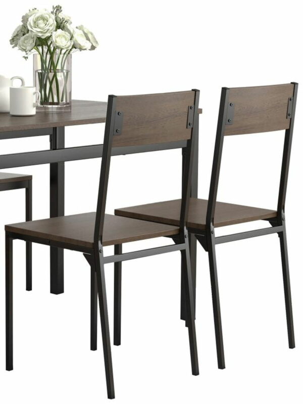 Lana - 5 Piece Rectangular Dining Set - Dark Brown And Black - Image 5