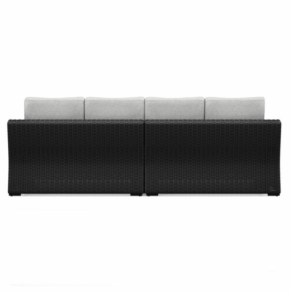 Beachcroft - Black / Light Gray - 2-Piece Outdoor Loveseat With Cushion - Image 7