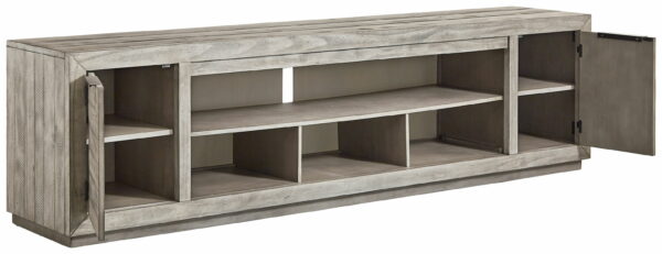 Naydell - Gray - XL TV Stand w/Fireplace Option - Image 3