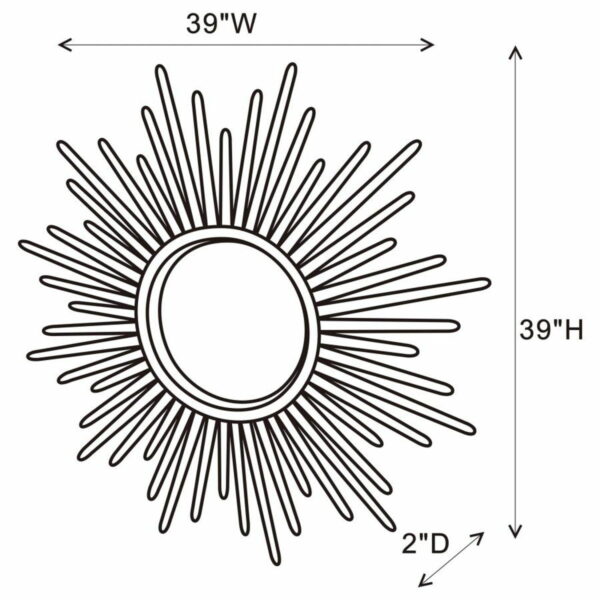 Beiwen - Sunburst Wall Mirror - Champagne And Silver - Image 2