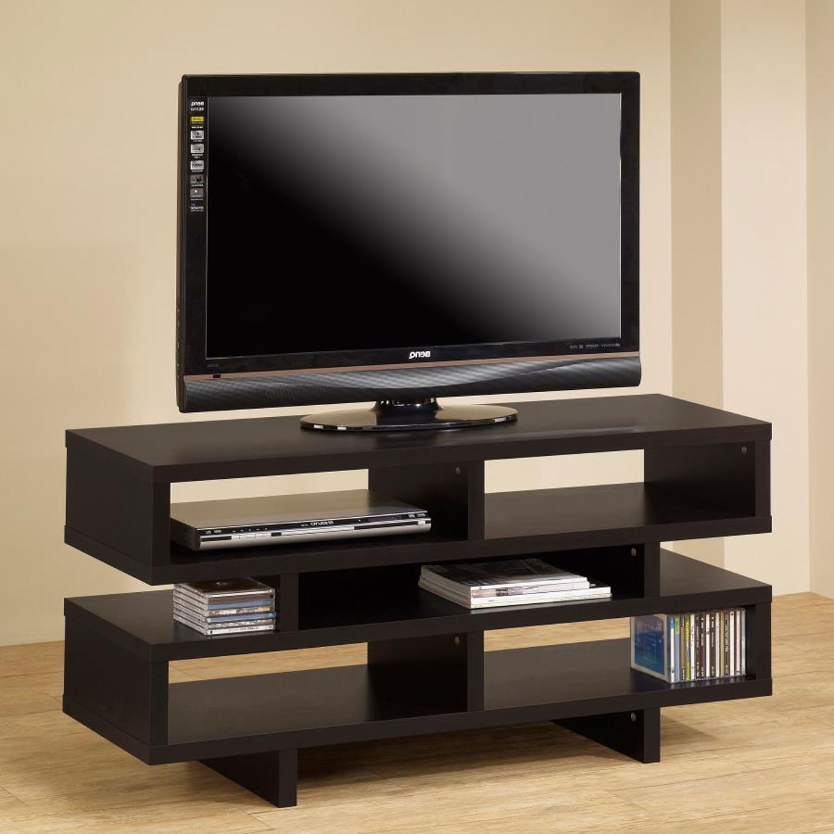Parker - TV Console With 5 Open Compartments - Cappuccino - Image 4