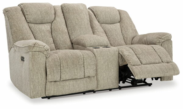 Hindmarsh - Stone - Power Reclining Loveseat With Console/ Adj Hdrst - Image 4