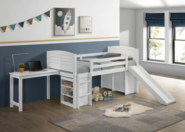 Millie - Twin Workstation Loft Bed - White - Image 11