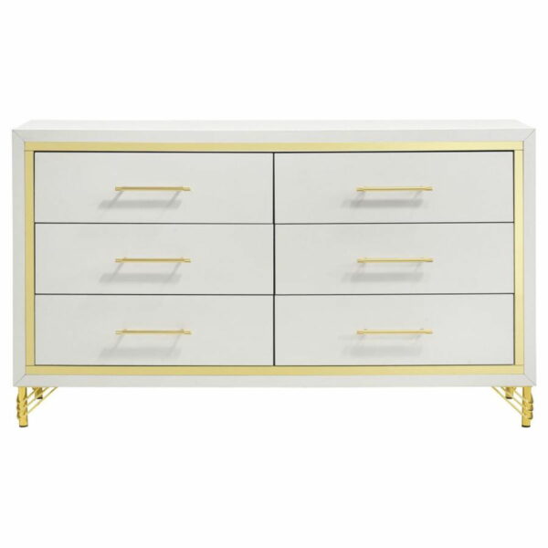 Lucia - 6-Drawer Bedroom Dresser - White - Image 8
