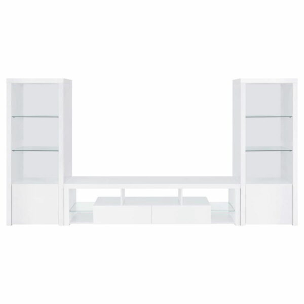 Jude - 2-Drawer 71" TV Stand With Shelving - White High Gloss - Image 13