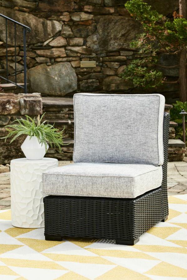 Beachcroft - Black / Light Gray - Armless Chair With Cushion - Image 4