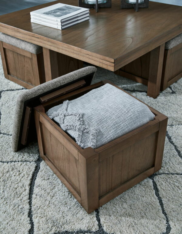 Boardernest - Brown - Cocktail Table With 4 Stools (Set of 5) - Image 6