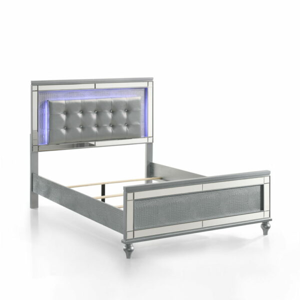 Valentino - 4/6 Full Footboard & Slats - Silver - Image 3
