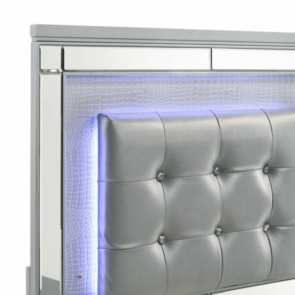 Valentino - 3/3 Twin Headboard - Silver - Image 3