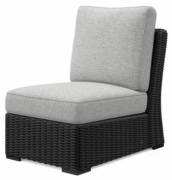 Beachcroft - Black / Light Gray - Armless Chair With Cushion - Image 2