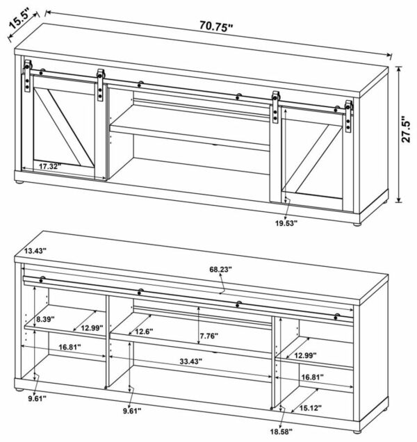 Brockton - 3-shelf Sliding Doors TV Console - Image 3