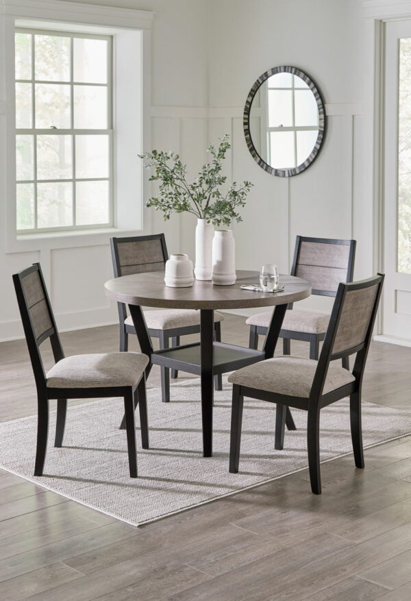 Corloda - Black / Gray - Round Drm Table Set (Set of 5) - Image 4