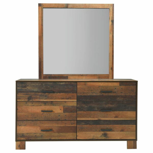Sidney - 6-drawer Dresser With Mirror - Rustic Pine - Image 10