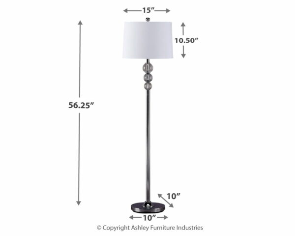Joaquin - Clear / Chrome Finish - Crystal Floor Lamp - Image 2