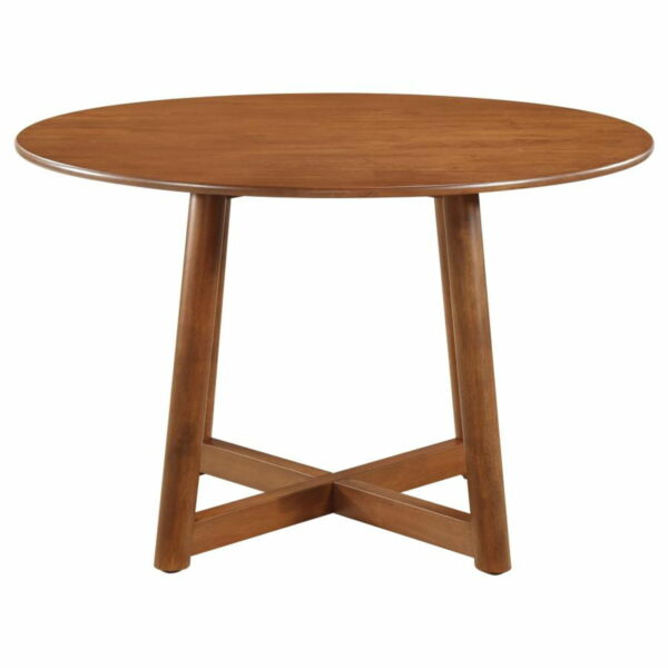 Dinah - 5 Piece Round Solid Wood Dining Set - Walnut - Image 7