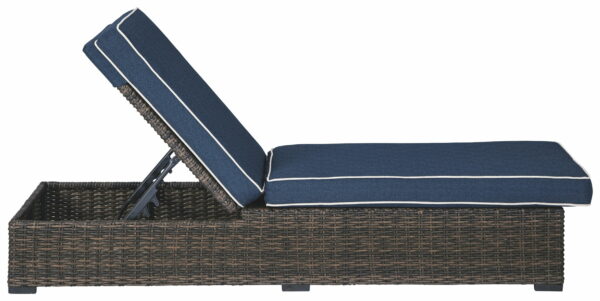 Grasson - Brown / Blue - Chaise Lounge With Cushion - Image 7