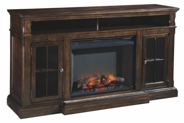 Roddinton - Dark Brown - XL TV Stand W/Fireplace Option - Image 8