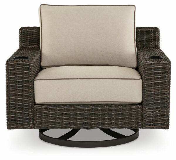 Coastline Bay - Brown - Swivel Lounge W/ Cushion - Image 6