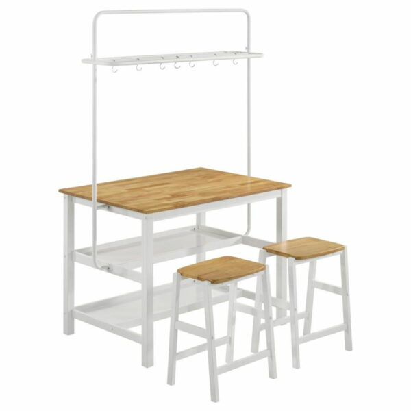 Hollis - Kitchen Island Counter Height - Brown And White - Image 11