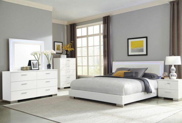 Felicity - 6-drawer Dresser With Mirror - Glossy White - Image 5