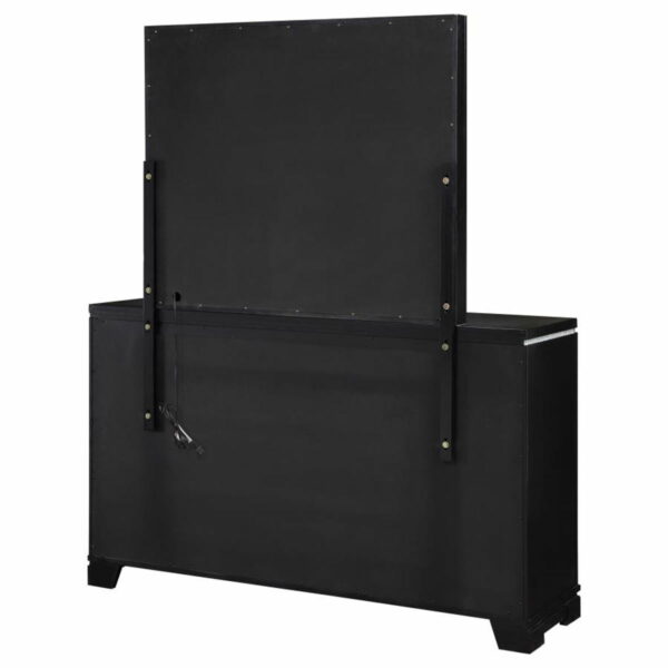 Cappola - Rectangular 6-drawer Dresser With Mirror - Silver And Black - Image 8