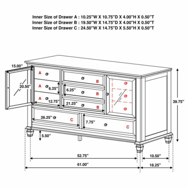 Sandy Beach - Panel Bed Bedroom Set - Image 31