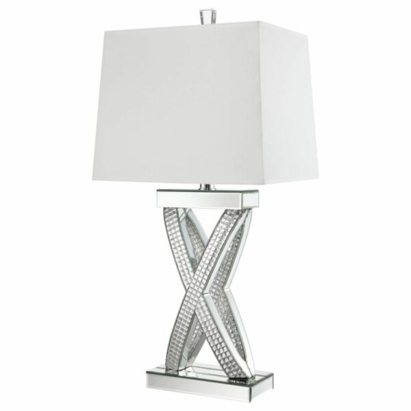 Dominick - Table Lamp With Rectange Shade - White And Mirror - Image 4
