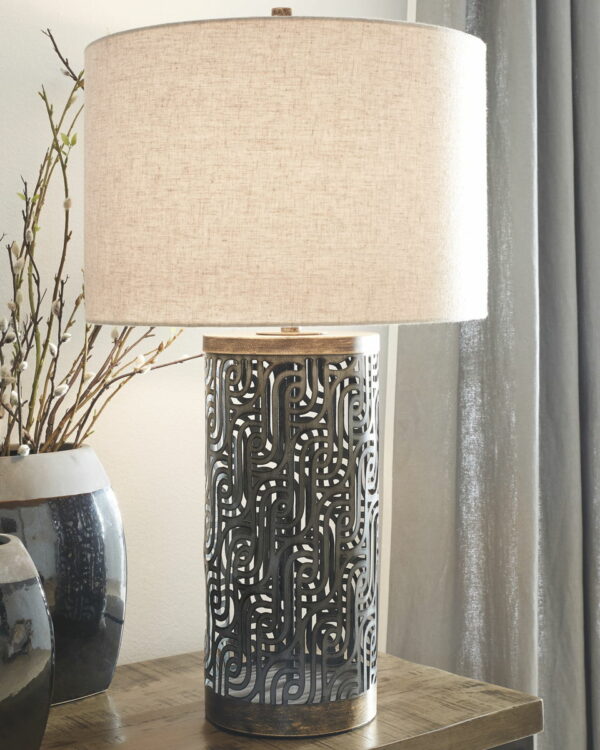 Dayo - Gray / Gold Finish - Metal Table Lamp - Image 4