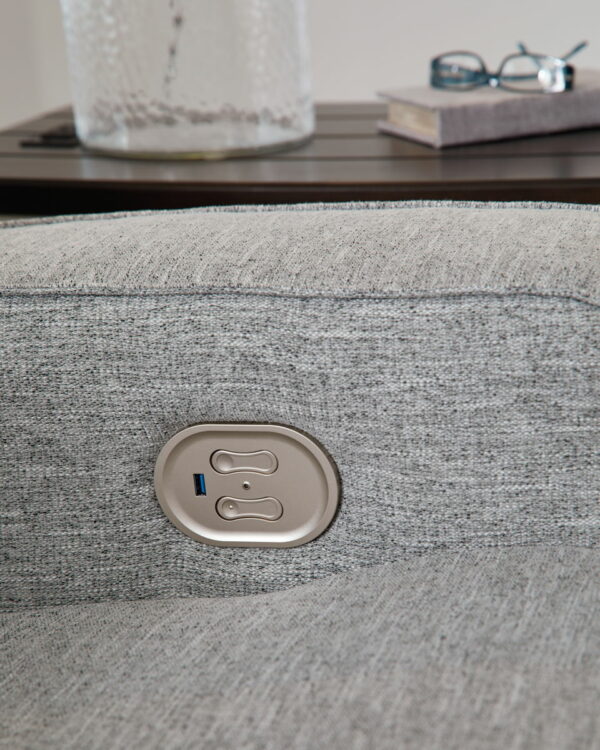 Biscoe - Pewter - Power Reclining Sofa With Adj Headrest - Image 6