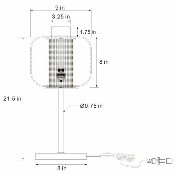 Ingrid - Glass Shade Bedside Table Lamp - Black - Image 3