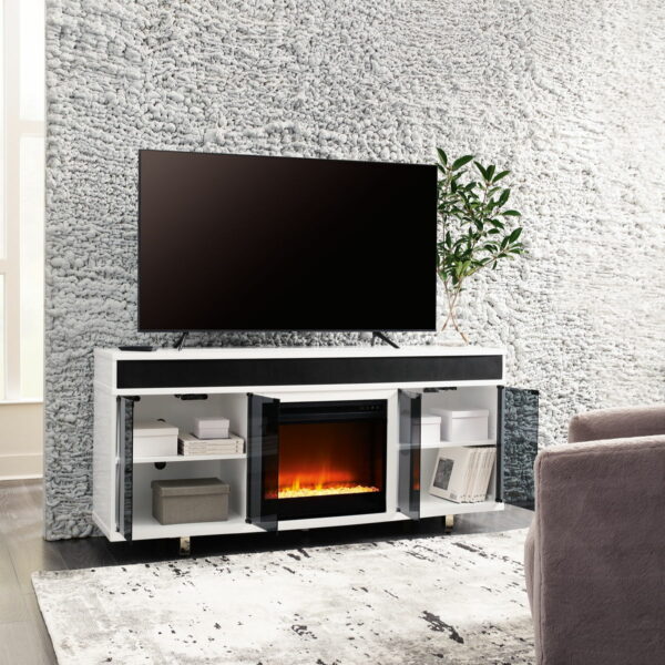 Gardoni - White / Black - 72" TV Stand With Electric Fireplace - Image 8