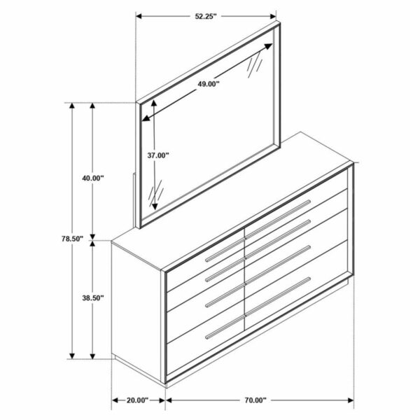 Durango - 8-Drawer Dresser With Mirror - Smoked Peppercorn - Image 10