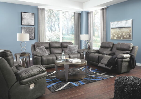 Erlangen - Dark Gray - Pwr Rec Sofa With Adj Headrest - Image 8